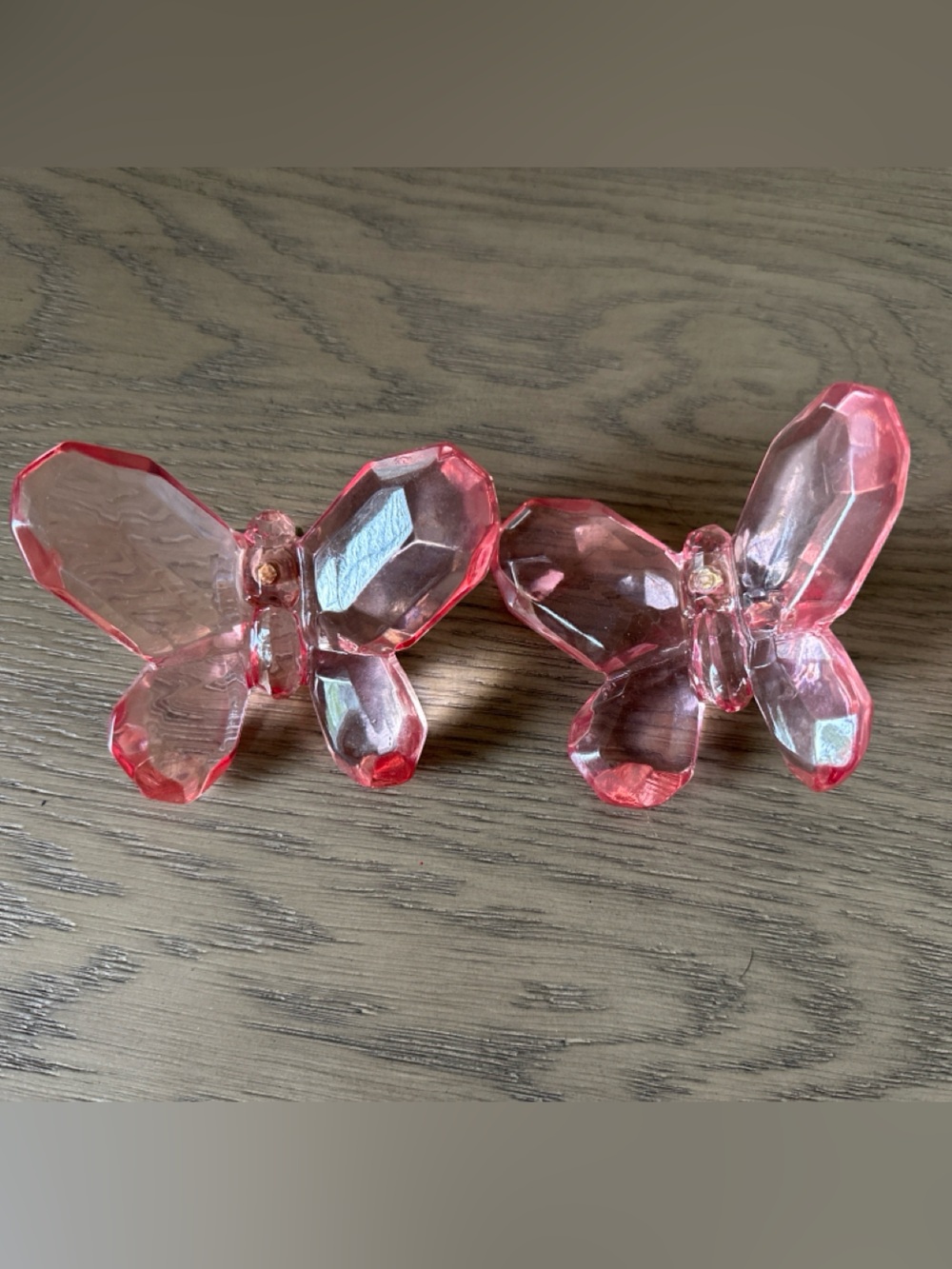 Pottery Barn Kids Pink Crystal Butterfly Curtain Rod Finials